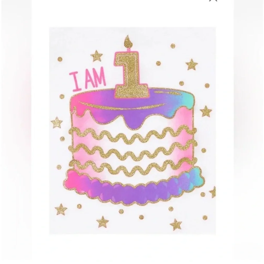 NWT The Children’s Place I am 1 sparkly birthday girl shirt size 12 to 18m